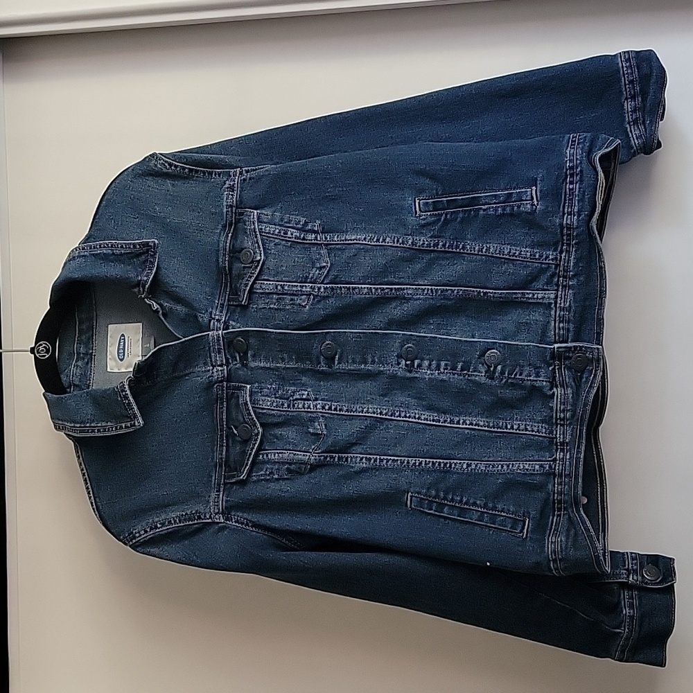 Old Navy Denim Jacket Size Large Button Up Collar Y2K Classic